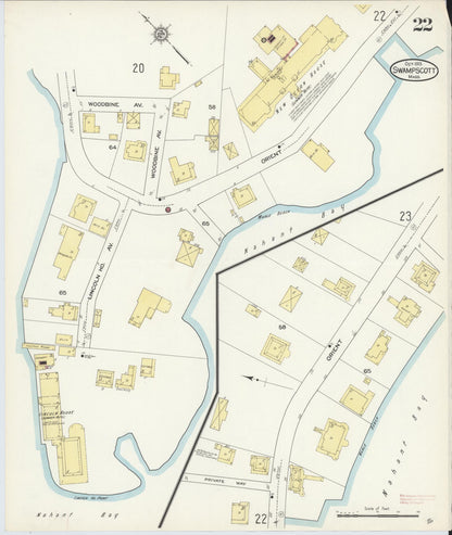 Sanborn Fire Insurance Map from Swampscott, Essex County, Massachusetts (1913), Sheet #0022 - Complete Map Set gallery image, historic Sanborn map, vintage wall art, Massachusetts Massachusetts