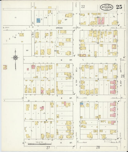 Sanborn Fire Insurance Map from Atchison, Atchison County, Kansas (1916), Sheet #0025 - Complete Map Set gallery image, historic Sanborn map, vintage wall art, Kansas Kansas