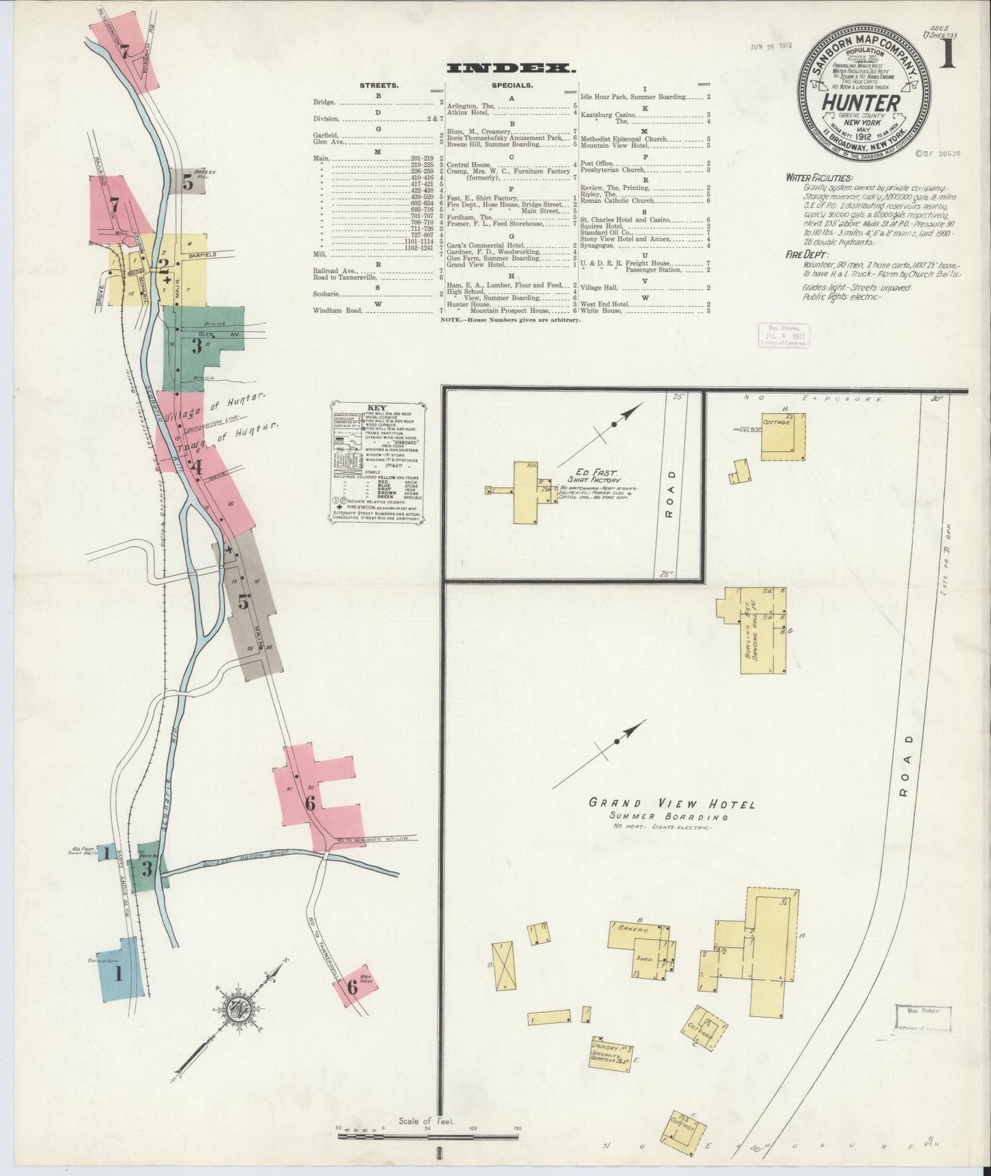 Sanborn Fire Insurance Map from Hunter, Greene County, New York. (1912) – Historic Sanborn Fire Insurance Map Print