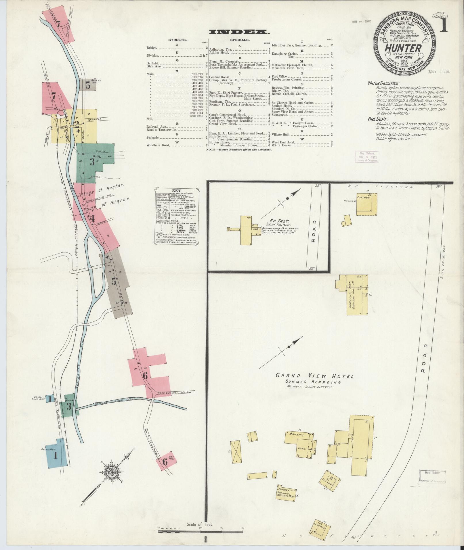 Sanborn Fire Insurance Map from Hunter, Greene County, New York. (1912) – Historic Sanborn Fire Insurance Map Print