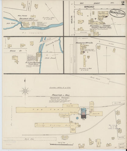 Sanborn Fire Insurance Map from Monroeton, Bradford County, Pennsylvania (1885), Sheet #0002 - Complete Map Set gallery image, historic Sanborn map, vintage wall art, Pennsylvania Pennsylvania