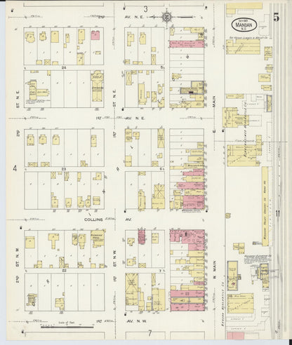 Sanborn Fire Insurance Map from Mandan, Morton County, North Dakota (1913), Sheet #0005 - Complete Map Set gallery image, historic Sanborn map, vintage wall art, North Dakota North Dakota