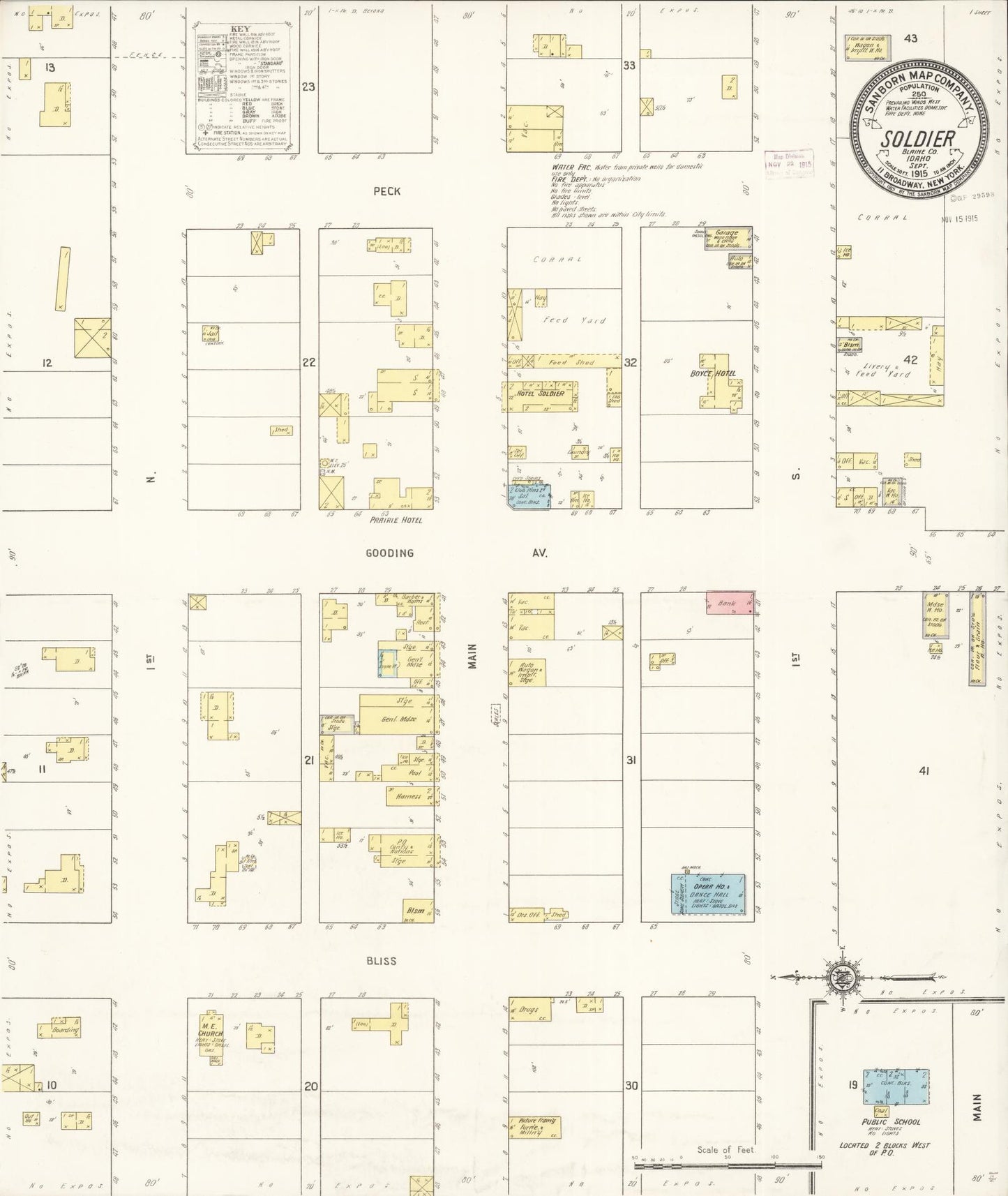 Sanborn Fire Insurance Map from Soldier, Blaine County, Idaho. (1915) – Historic Sanborn Fire Insurance Map Print