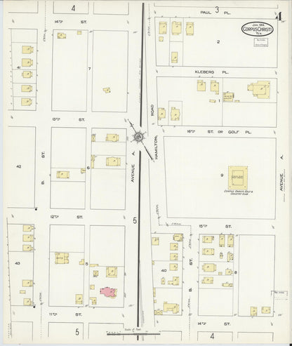 Sanborn Fire Insurance Map from Corpus Christi, Nueces County, Texas (1914), Sheet #0004 - Complete Map Set gallery image, historic Sanborn map, vintage wall art, Texas Texas