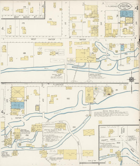 Sanborn Fire Insurance Map from Stayton, Marion County, Oregon (1913), Sheet #0004 - Historic Sanborn Fire Insurance Map Print, vintage old map wall art, antique decor, genealogy gift, Oregon Oregon map