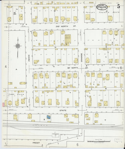 Sanborn Fire Insurance Map from O'Fallon, Saint Clair County, Illinois (1921), Sheet #0005 - Complete Map Set gallery image, historic Sanborn map, vintage wall art, Illinois Illinois