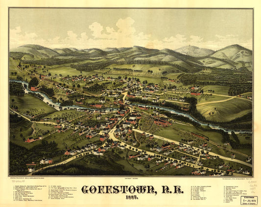 Goffstown, N.H. 1887. (1887) – Historic Bird’s-Eye View Panorama Print