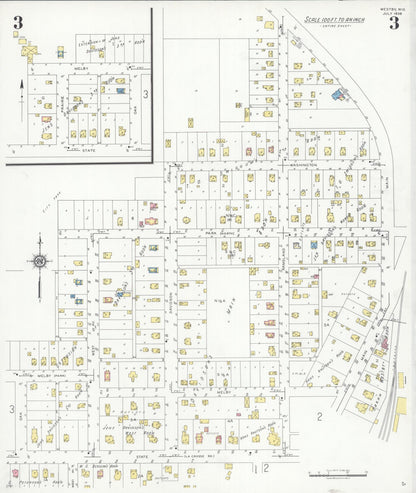 Sanborn Fire Insurance Map from Westby, Vernon County, Wisconsin (1938), Sheet #0003 - Complete Map Set gallery image, historic Sanborn map, vintage wall art, Wisconsin Wisconsin