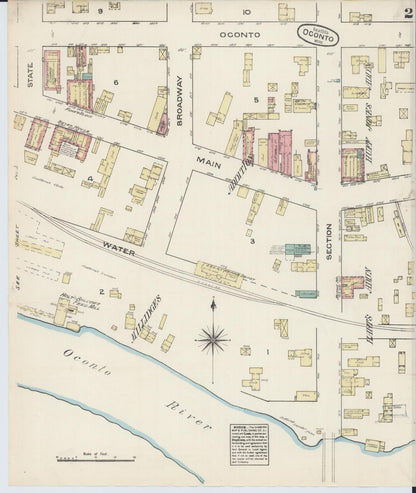 Sanborn Fire Insurance Map from Oconto, Oconto County, Wisconsin (1883), Sheet #0002 - Complete Map Set gallery image, historic Sanborn map, vintage wall art, Wisconsin Wisconsin