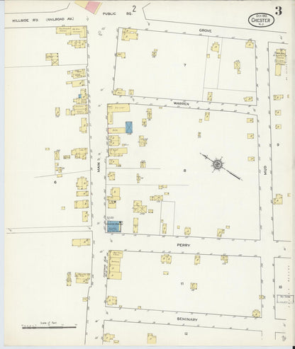 Sanborn Fire Insurance Map from Chester, Morris County, New Jersey (1912), Sheet #0003 - Complete Map Set gallery image, historic Sanborn map, vintage wall art, New Jersey New Jersey