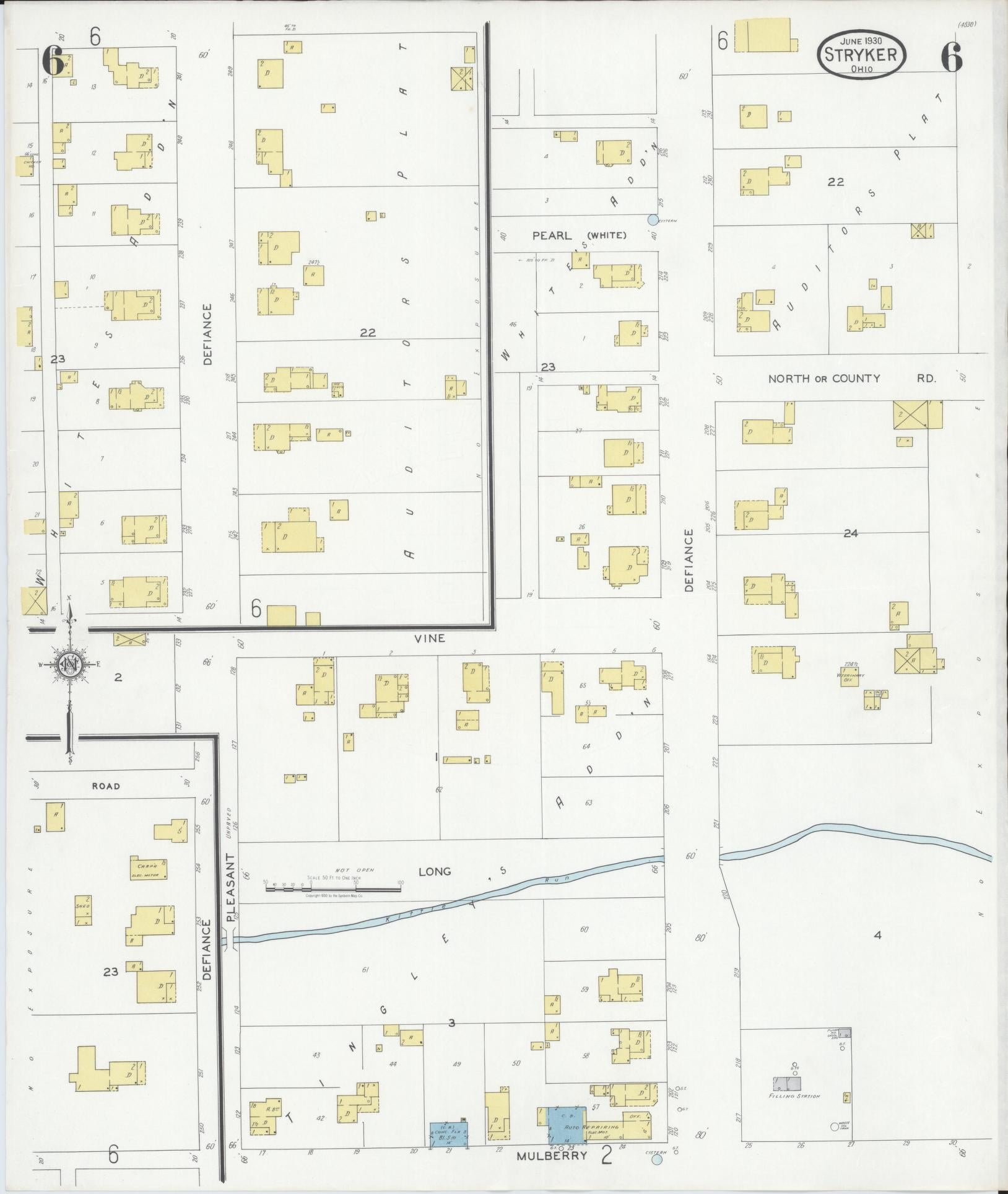 Sanborn Fire Insurance Map from Stryker, Williams County, Ohio (1930), Sheet #0006 - Complete Map Set gallery image, historic Sanborn map, vintage wall art, Ohio Ohio