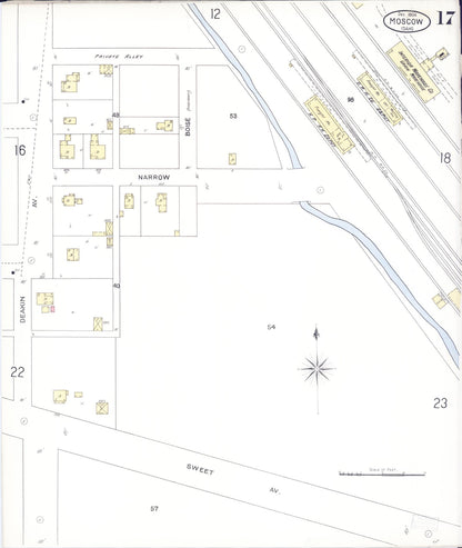 Sanborn Fire Insurance Map from Moscow, Latah County, Idaho (1904), Sheet #0017 - Complete Map Set gallery image, historic Sanborn map, vintage wall art, Idaho Idaho