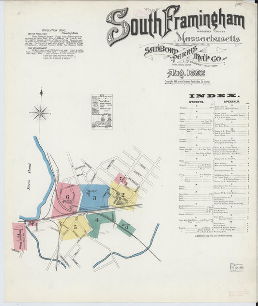 Sanborn Fire Insurance Map from South Farmington, Middlesex County, Massachusetts (1892), Sheet #0001 - Complete Map Set gallery image, historic Sanborn map, vintage wall art, Massachusetts Massachusetts