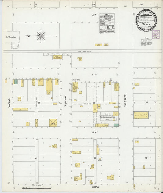 Sanborn Fire Insurance Map from Talala, Rodgers County, Oklahoma (1901), Sheet #0001 - Historic Sanborn Fire Insurance Map Print, vintage old map wall art, antique decor, genealogy gift, Oklahoma Oklahoma map