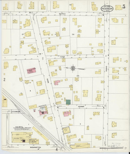 Sanborn Fire Insurance Map from Newbern, Dyer County, Tennessee (1909), Sheet #0005 - Complete Map Set gallery image, historic Sanborn map, vintage wall art, Tennessee Tennessee