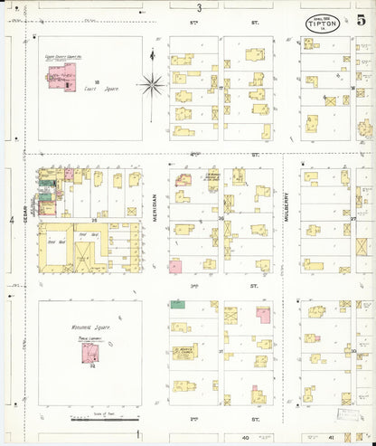 Sanborn Fire Insurance Map from Tipton, Cedar County, Iowa (1906), Sheet #0005 - Historic Sanborn Fire Insurance Map Print