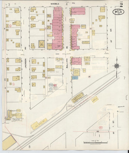 Sanborn Fire Insurance Map from Wylie, Collin County, Texas (1934), Sheet #0002 - Complete Map Set gallery image, historic Sanborn map, vintage wall art, Texas Texas