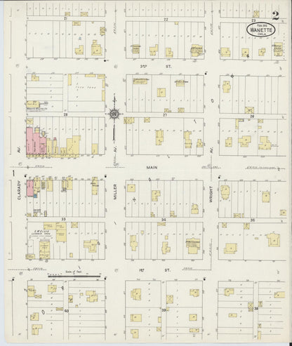 Sanborn Fire Insurance Map from Wanette, Pottawatomie County, Oklahoma (1915), Sheet #0002 - Complete Map Set gallery image, historic Sanborn map, vintage wall art, Oklahoma Oklahoma