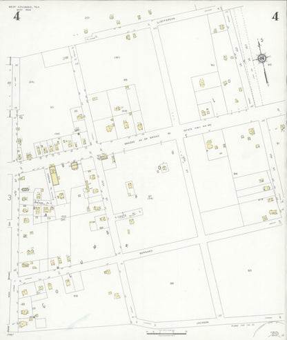 Sanborn Fire Insurance Map from West Columbia, Brazoria County, Texas (1936), Sheet #0004 - Complete Map Set gallery image, historic Sanborn map, vintage wall art, Texas Texas