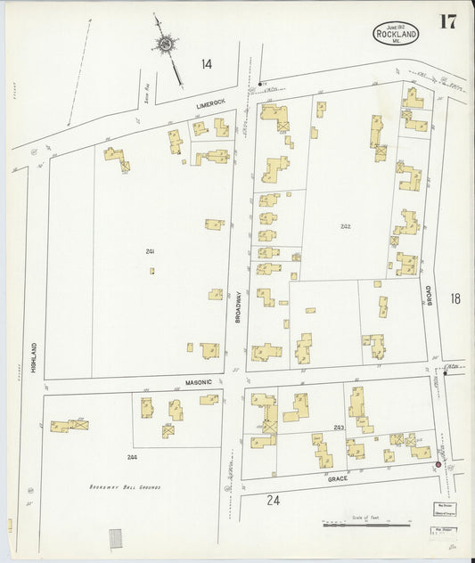 Sanborn Fire Insurance Map from Rockland, Knox County, Maine (1912), Sheet #0017 - Historic Sanborn Fire Insurance Map Print, vintage old map wall art, antique decor, genealogy gift, Maine Maine map