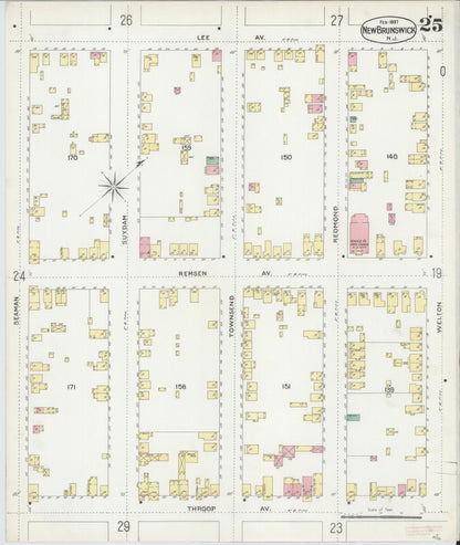 Sanborn Fire Insurance Map from New Brunswick, Middlesex County, New Jersey (1897), Sheet #0025 - Complete Map Set gallery image, historic Sanborn map, vintage wall art, New Jersey New Jersey