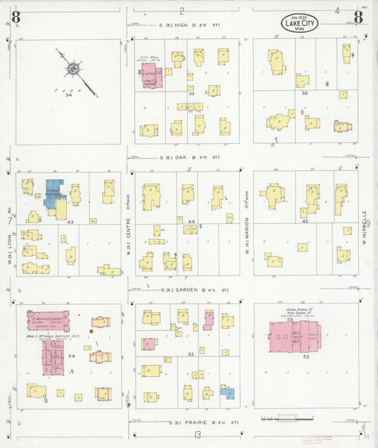 Sanborn Fire Insurance Map from Lake City, Wabasha County, Minnesota (1930), Sheet #0008 - Historic Sanborn Fire Insurance Map Print, vintage old map wall art, antique decor, genealogy gift, Minnesota Minnesota map
