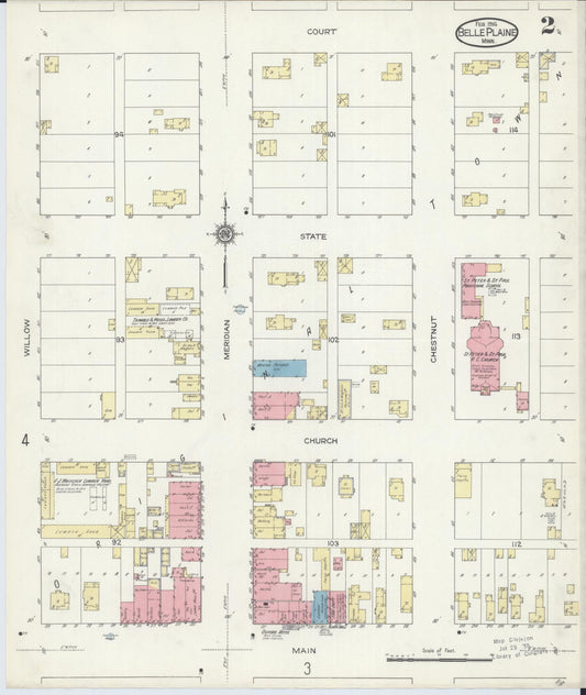 Sanborn Fire Insurance Map from Belle Plaine, Scott County, Minnesota (1914), Sheet #0002 - Historic Sanborn Fire Insurance Map Print, vintage old map wall art, antique decor, genealogy gift, Minnesota Minnesota map