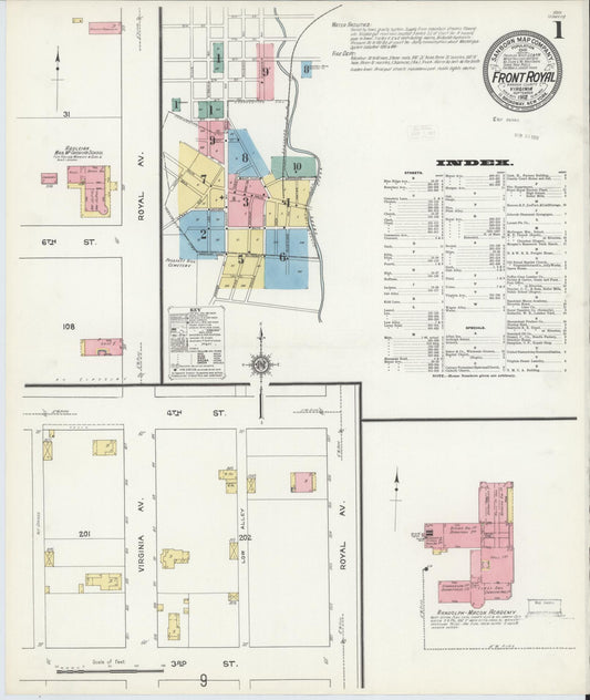 Sanborn Fire Insurance Map from Front Royal, Warren County, Virginia. (1912) – Historic Sanborn Fire Insurance Map Print