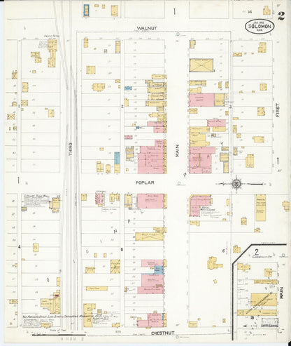 Sanborn Fire Insurance Map from Solomon, Dickinson County, Kansas (1912), Sheet #0002 - Complete Map Set gallery image, historic Sanborn map, vintage wall art, Kansas Kansas