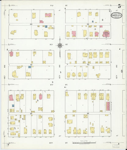 Sanborn Fire Insurance Map from Greeley, Weld County, Colorado (1918), Sheet #0005 - Complete Map Set gallery image, historic Sanborn map, vintage wall art, Colorado Colorado
