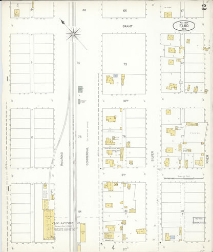 Sanborn Fire Insurance Map from Elko, Elko County, Nevada (1904), Sheet #0002 - Complete Map Set gallery image, historic Sanborn map, vintage wall art, Nevada Nevada