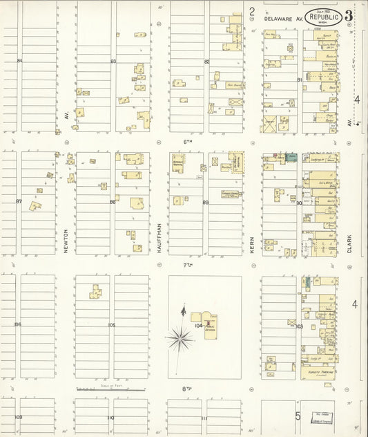 Sanborn Fire Insurance Map from Republic, Ferry County, Washington (1901), Sheet #0003 - Historic Sanborn Fire Insurance Map Print, vintage old map wall art, antique decor, genealogy gift, Washington Washington map
