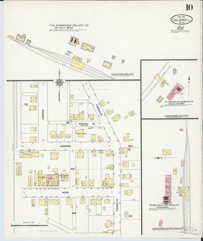 Sanborn Fire Insurance Map from Caldwell, Noble County, Ohio (1911), Sheet #0010 - Complete Map Set gallery image, historic Sanborn map, vintage wall art, Ohio Ohio