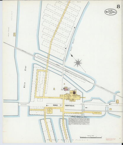Sanborn Fire Insurance Map from Whitehall, Muskegon County, Michigan (1902), Sheet #0008 - Complete Map Set gallery image, historic Sanborn map, vintage wall art, Michigan Michigan