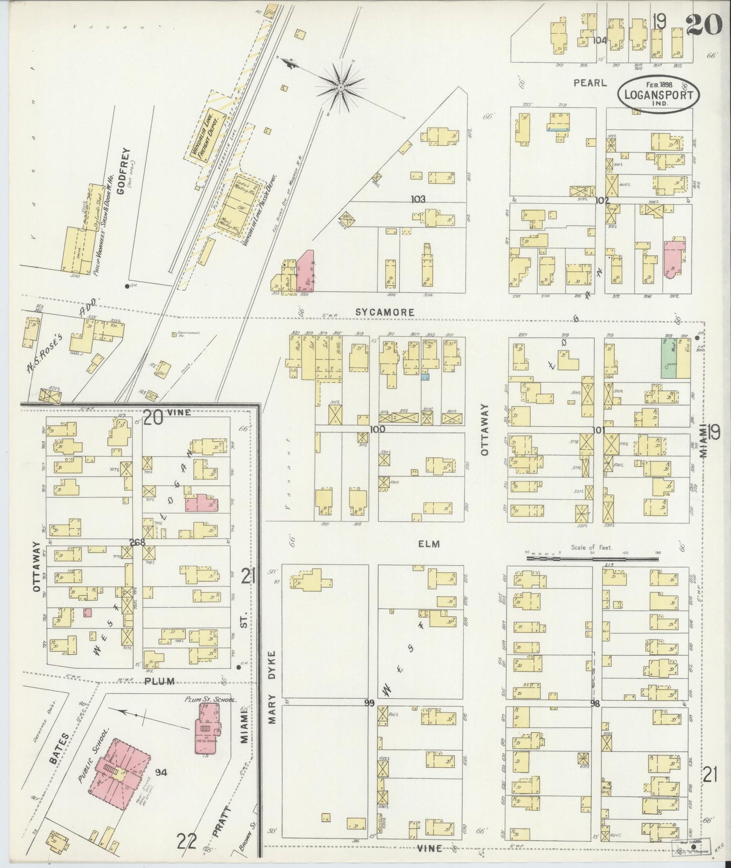 Sanborn Fire Insurance Map from Logansport, Cass County, Indiana (1898), Sheet #0020 - Complete Map Set gallery image, historic Sanborn map, vintage wall art, Indiana Indiana