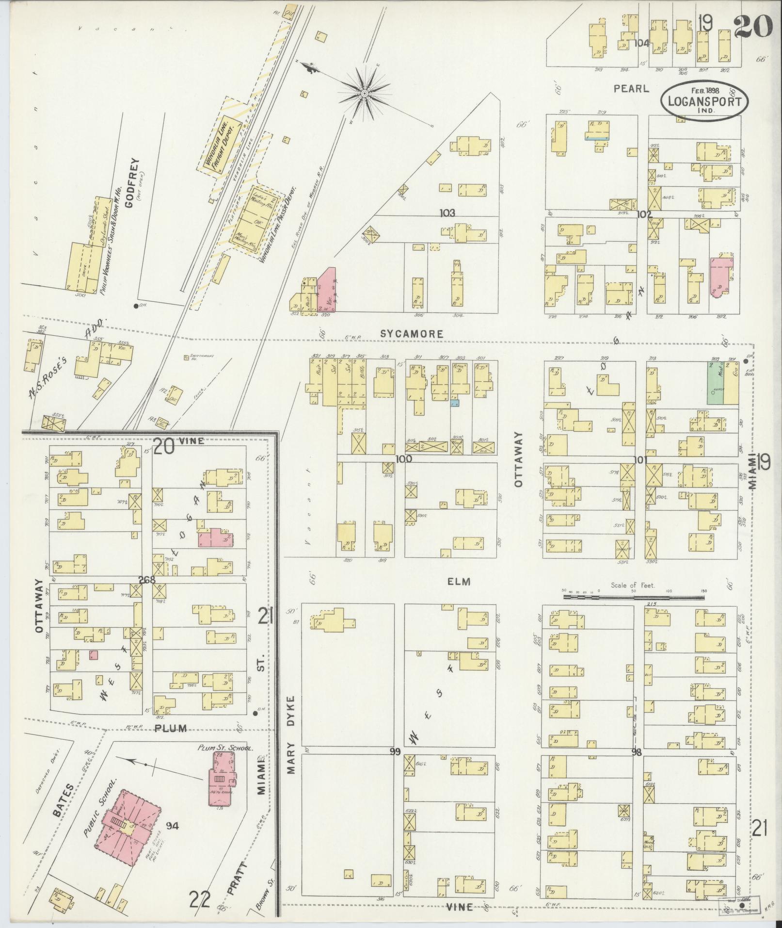 Sanborn Fire Insurance Map from Logansport, Cass County, Indiana (1898), Sheet #0020 - Complete Map Set gallery image, historic Sanborn map, vintage wall art, Indiana Indiana