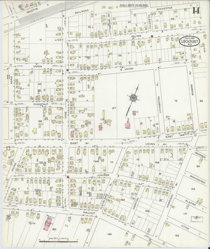 Sanborn Fire Insurance Map from Lockport, Niagara County, New York (1914), Sheet #0014 - Complete Map Set gallery image, historic Sanborn map, vintage wall art, New York New York