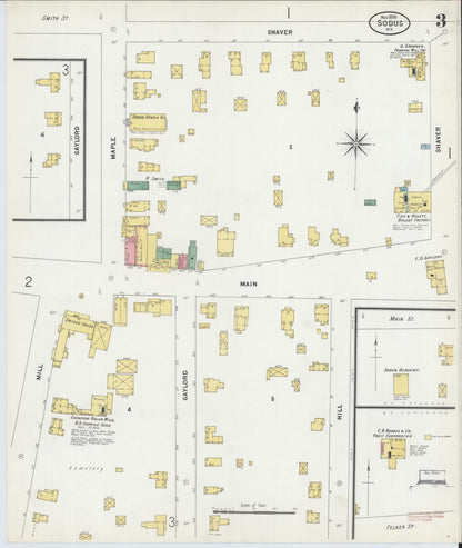 Sanborn Fire Insurance Map from Sodus, Wayne County, New York (1899), Sheet #0003 - Historic Sanborn Fire Insurance Map Print, vintage old map wall art, antique decor, genealogy gift, New York New York map