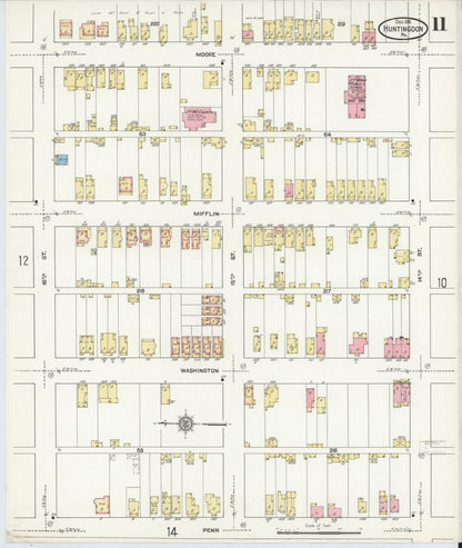 Sanborn Fire Insurance Map from Huntingdon, Huntingdon County, Pennsylvania (1911), Sheet #0011 - Complete Map Set gallery image, historic Sanborn map, vintage wall art, Pennsylvania Pennsylvania