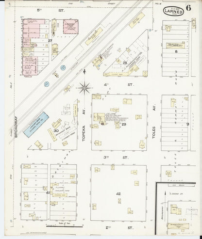 Sanborn Fire Insurance Map from Larned, Pawnee County, Kansas (1887), Sheet #0006 - Complete Map Set gallery image, historic Sanborn map, vintage wall art, Kansas Kansas