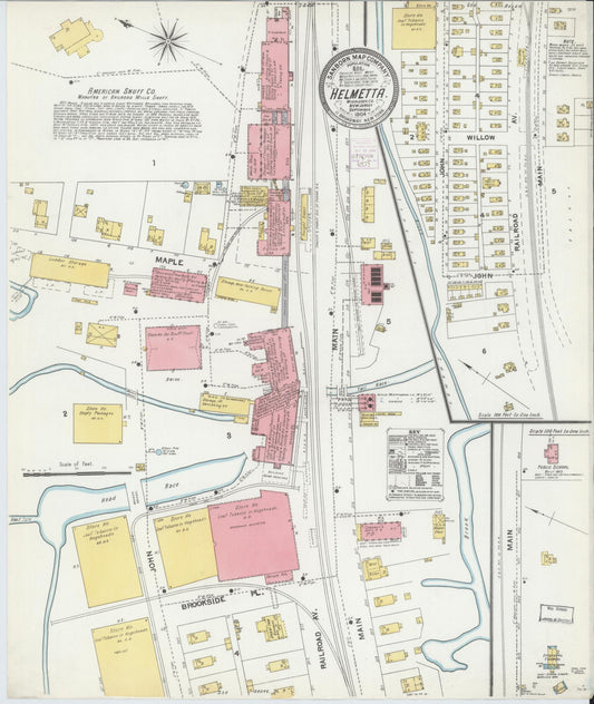 Sanborn Fire Insurance Map from Helmetta, Middlesex County, New Jersey. (1904) – Historic Sanborn Fire Insurance Map Print