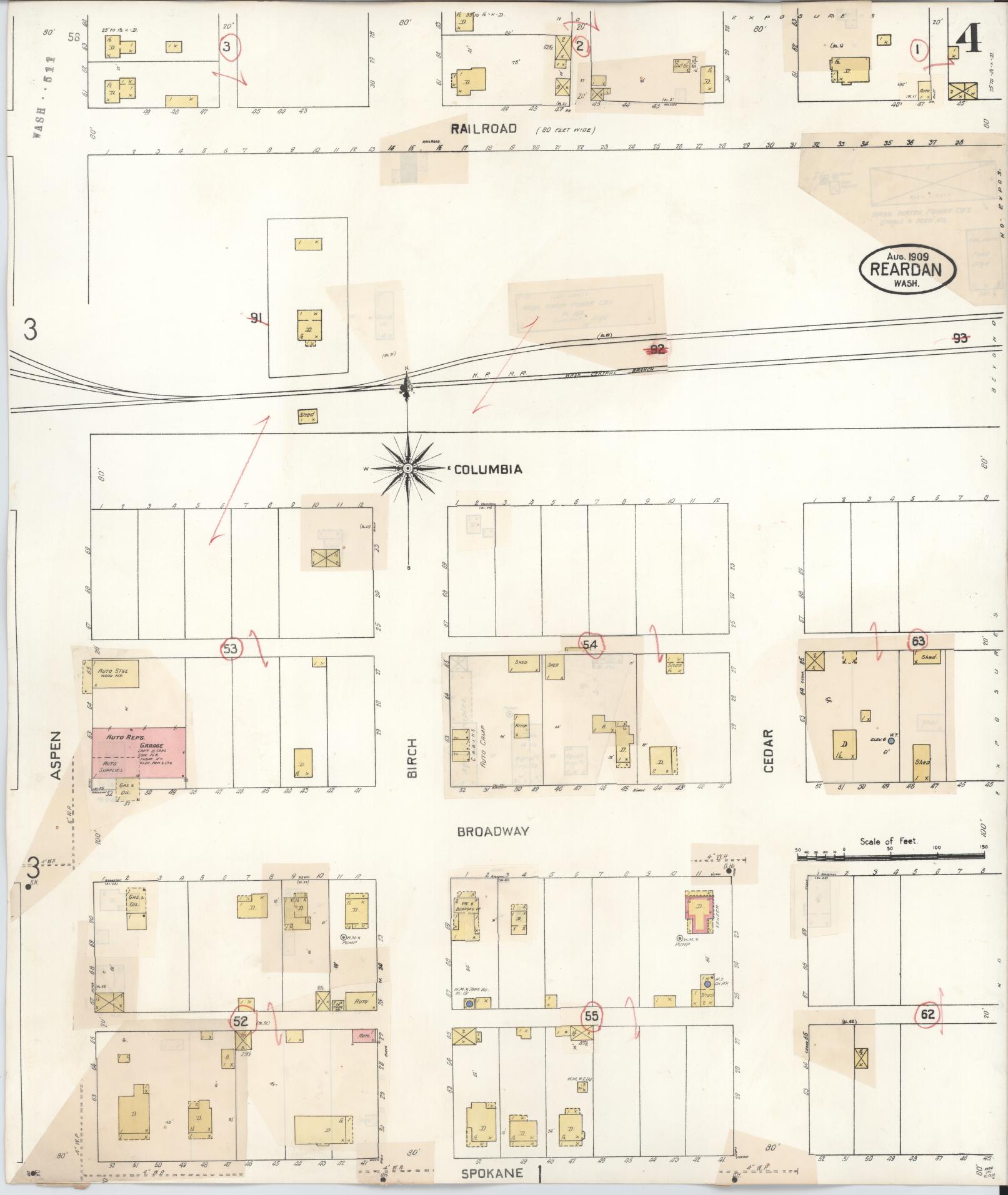 Sanborn Fire Insurance Map from Reardan, Lincoln County, Washington (1930), Sheet #0004 - Complete Map Set gallery image, historic Sanborn map, vintage wall art, Washington Washington