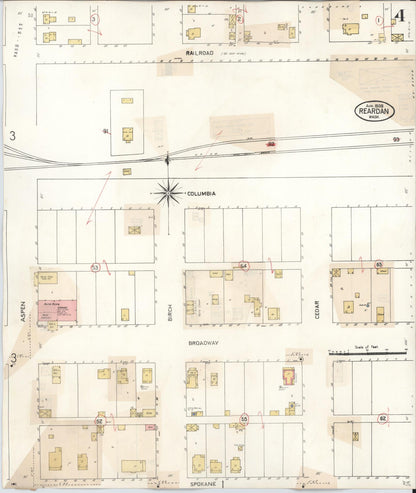 Sanborn Fire Insurance Map from Reardan, Lincoln County, Washington (1930), Sheet #0004 - Complete Map Set gallery image, historic Sanborn map, vintage wall art, Washington Washington