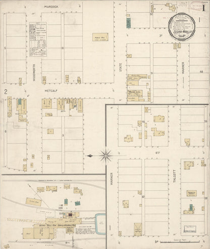 Sanborn Fire Insurance Map from Sedro Woolley, Skagit County, Washington (1899), Sheet #0001 - Complete Map Set gallery image, historic Sanborn map, vintage wall art, Washington Washington