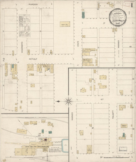 Sanborn Fire Insurance Map from Sedro Woolley, Skagit County, Washington (1899), Sheet #0001 - Complete Map Set gallery image, historic Sanborn map, vintage wall art, Washington Washington