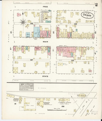 Sanborn Fire Insurance Map from Osage, Mitchell County, Iowa (1883), Sheet #0002 - Historic Sanborn Fire Insurance Map Print