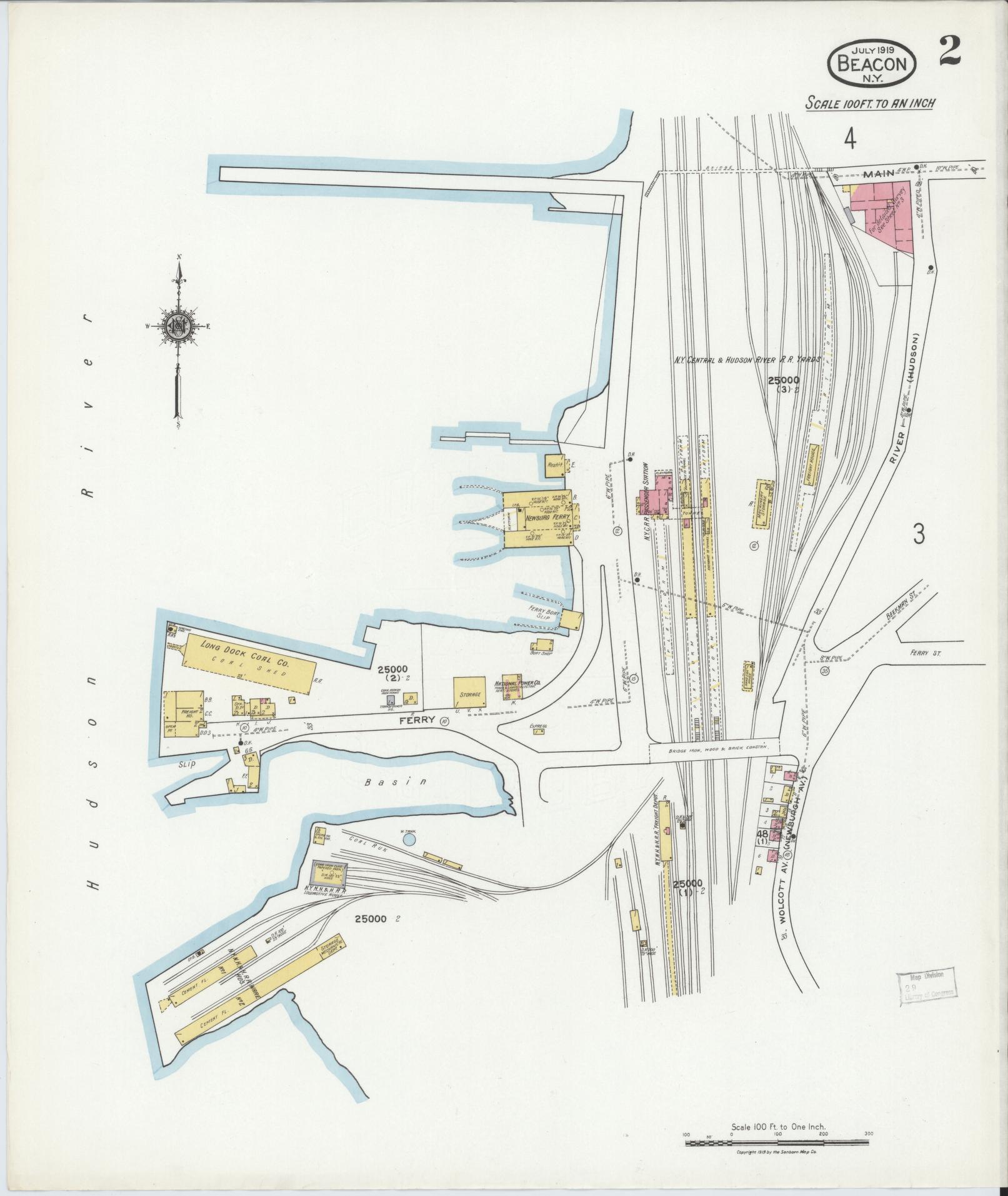 Sanborn Fire Insurance Map from Beacon, Dutchess County, New York (1919 ...