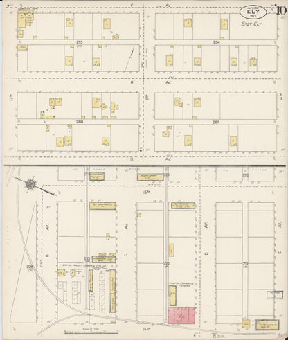 Sanborn Fire Insurance Map from Ely, White Pine County, Nevada (1912), Sheet #0010 - Complete Map Set gallery image, historic Sanborn map, vintage wall art, Nevada Nevada