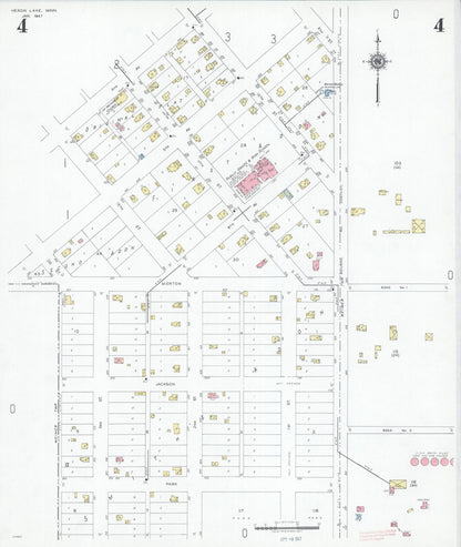 Sanborn Fire Insurance Map from Heron Lake, Jackson County, Minnesota (1947), Sheet #0004 - Complete Map Set gallery image, historic Sanborn map, vintage wall art, Minnesota Minnesota
