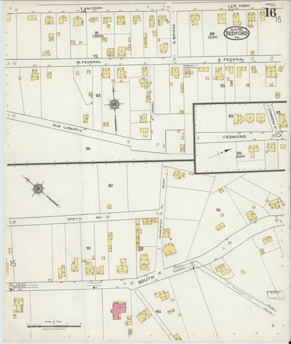 Sanborn Fire Insurance Map from Bedford, Independent Cities, Virginia (1921), Sheet #0016 - Complete Map Set gallery image, historic Sanborn map, vintage wall art, Virginia Virginia